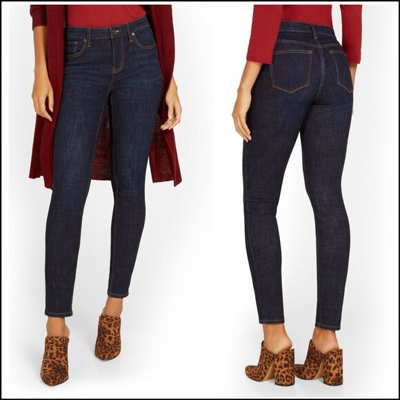 New York & Co Petite Lexi Mid-Rise Skinny Jeans, Blue, 14 P - Picture 3 of 8